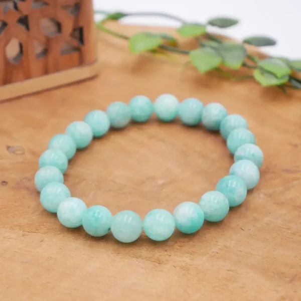 Photo Bracelet Amazonite en pierre naturelle, bijou fait main
