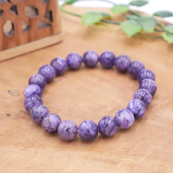 Photo Bracelet Charoïte en pierre naturelle, bijou fait main