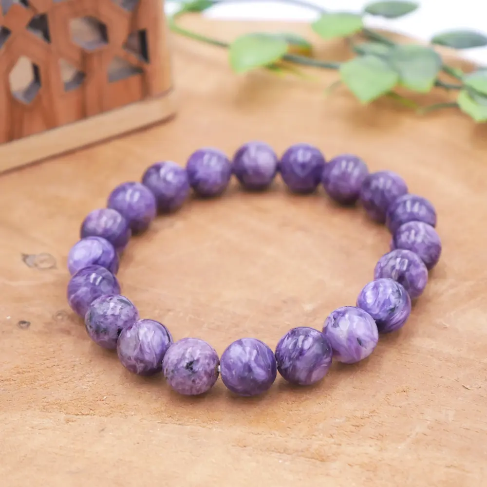 Photo Bracelet Charoïte en pierre naturelle, bijou fait main