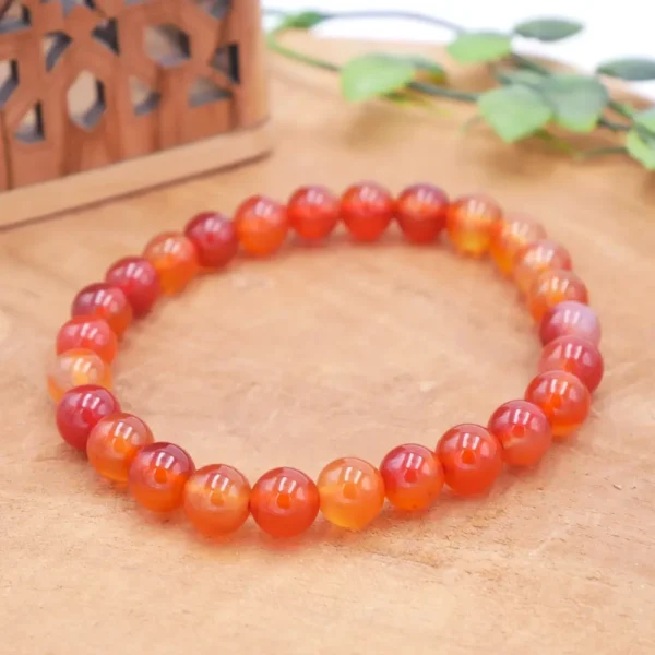 Photo Bracelet Cornaline en pierre naturelle, bijou fait main