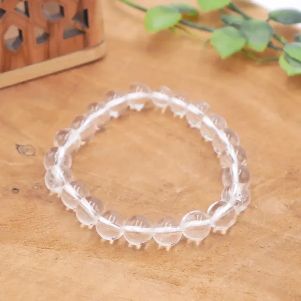 Photo Bracelet Cristal de roche en pierre naturelle, bijou fait main