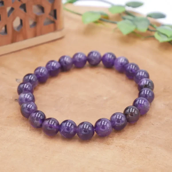 Photo Bracelet Améthyste en pierre naturelle, bijou fait main
