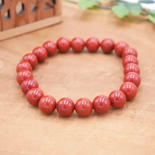 Photo Bracelet Jaspe rouge en pierre naturelle, bijou fait main