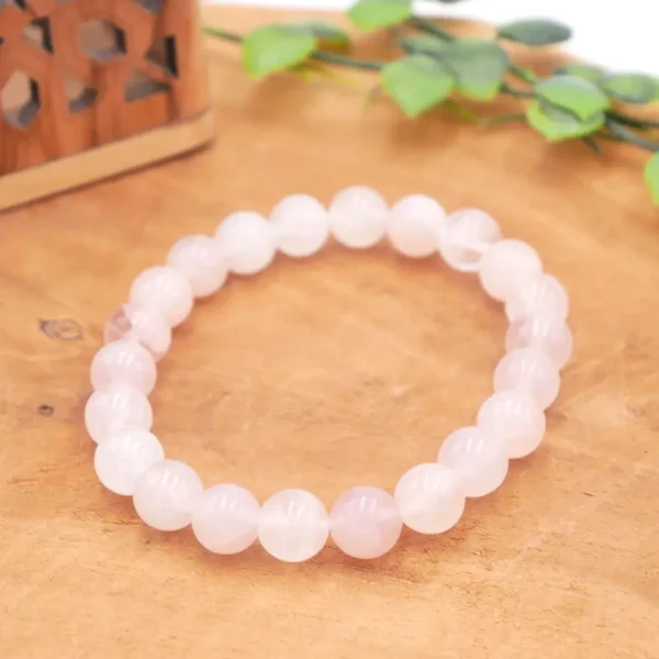 Photo Bracelet Quartz rose en pierre naturelle, bijou fait main
