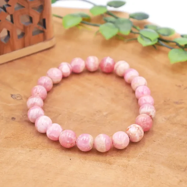 Photo Bracelet Rhodochrosite en pierre naturelle, bijou fait main