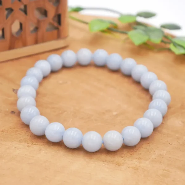 Photo Bracelet Angélite en pierre naturelle, bijou fait main