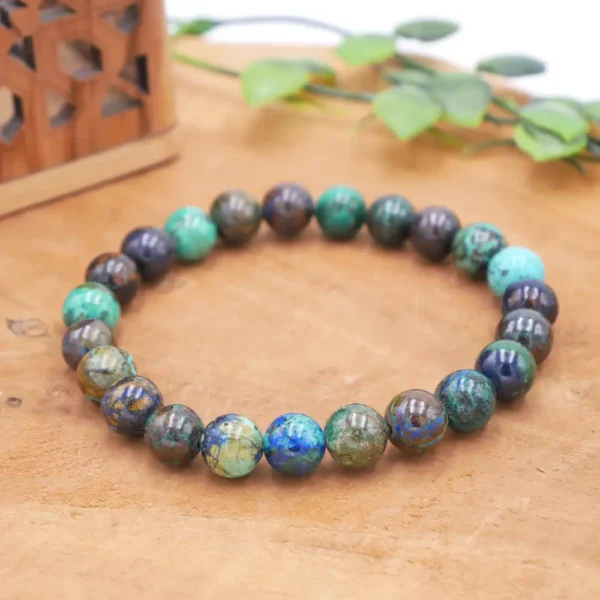 Photo Bracelet Chrysocolle en pierre naturelle, bijou fait main