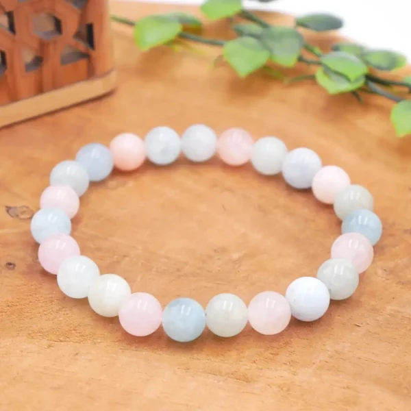Photo Bracelet Béryl Multicolore en pierre naturelle, bijou fait main