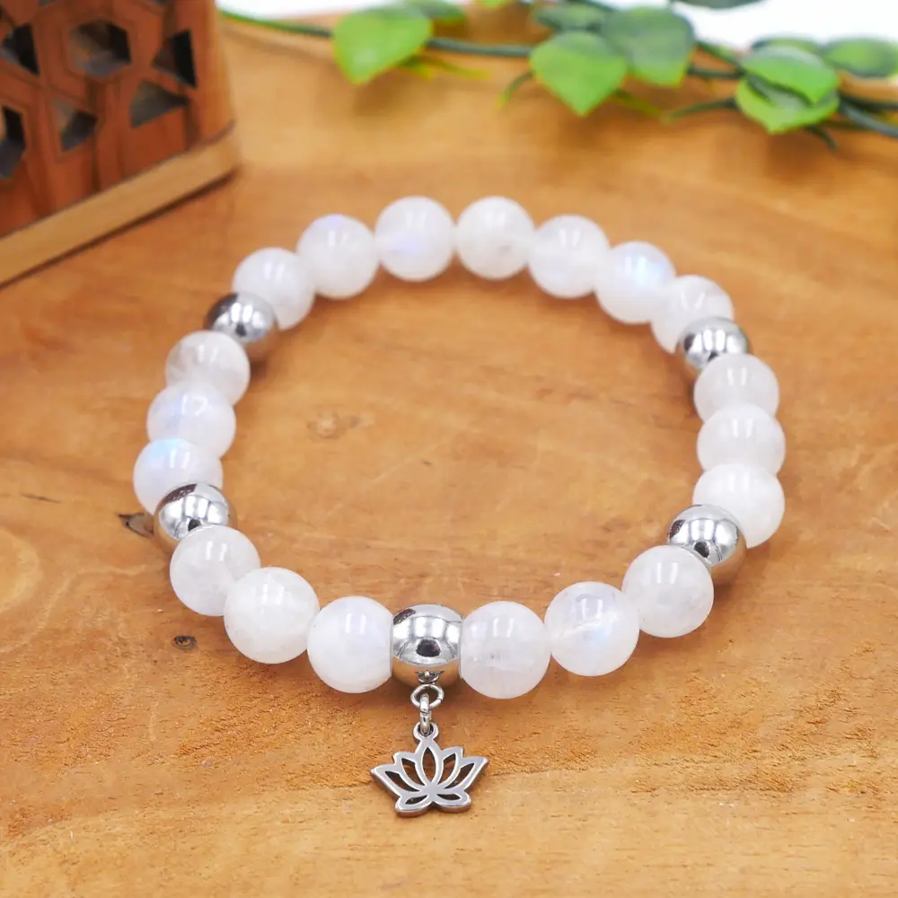 Photo Bracelet en Péristérite en pierre naturelle, bijou fait main