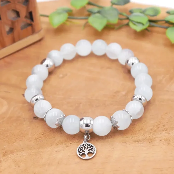 Photo Bracelet en Aigue-marine en pierre naturelle, bijou fait main