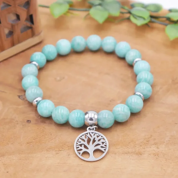 Photo Bracelet en Amazonite en pierre naturelle, bijou fait main