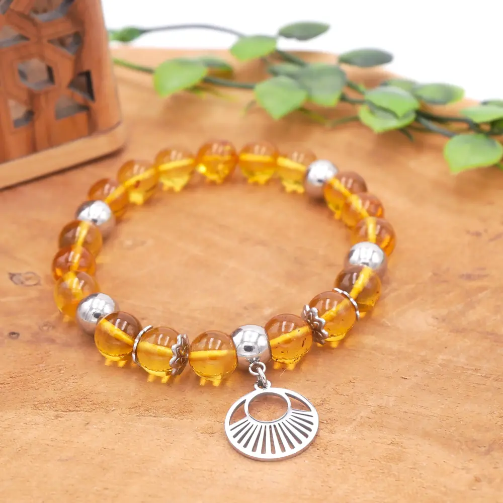 Photo Bracelet d'Ambre en pierre naturelle, bijou fait main