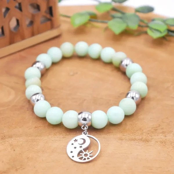 Photo Bracelet en Chrysoprase en pierre naturelle, bijou fait main