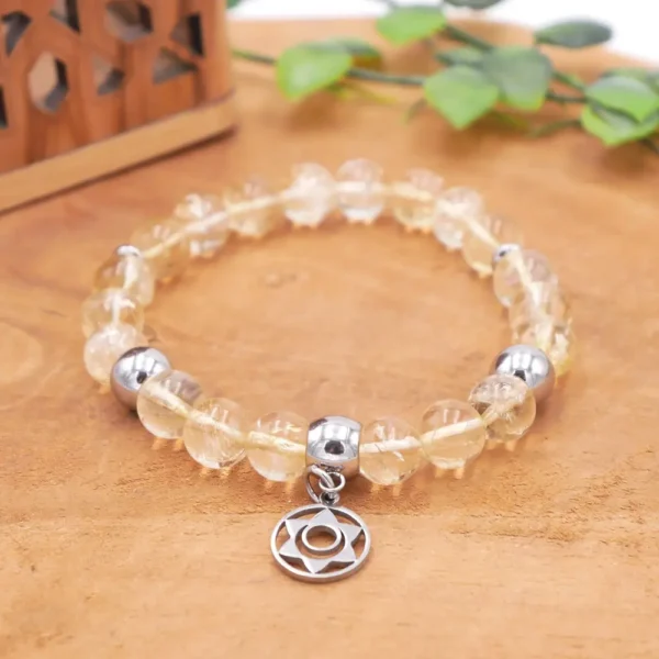 Photo Bracelet en Citrine naturelle en pierre naturelle, bijou fait main