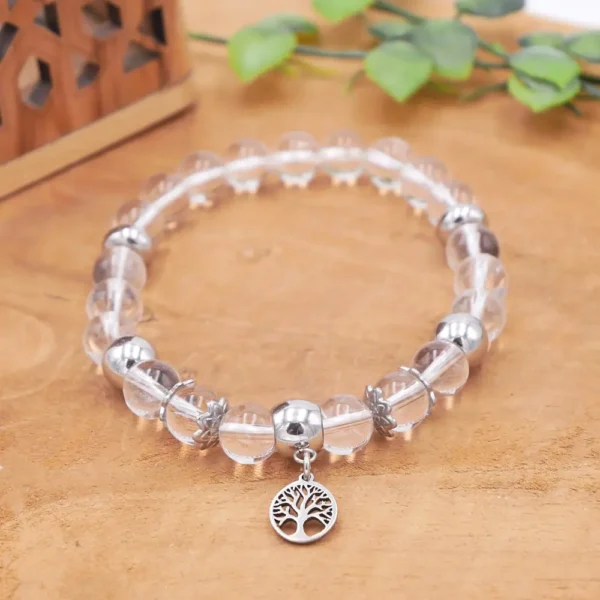 Photo Bracelet en Cristal de roche en pierre naturelle, bijou fait main