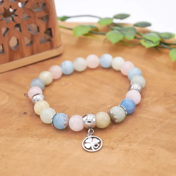 Photo Bracelet en Béryl Multicolore en pierre naturelle, bijou fait main