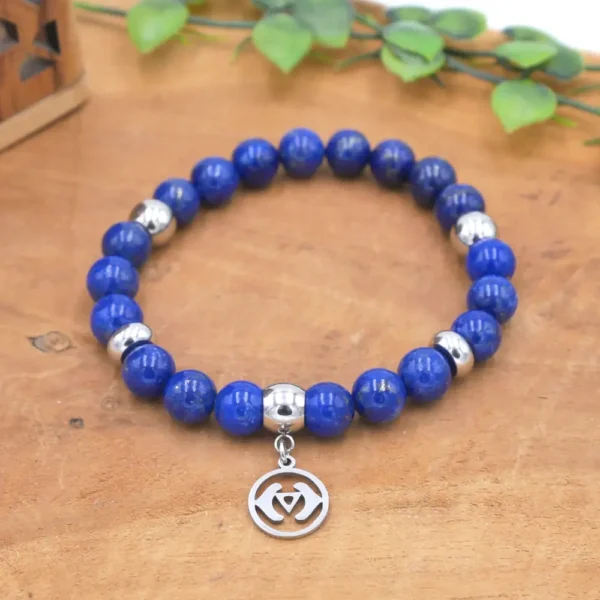 Photo Bracelet en Lapis Lazuli en pierre naturelle, bijou fait main