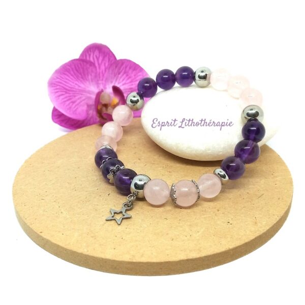 Photo Bracelet Sommeil - Apaisement en pierre naturelle, bijou fait main