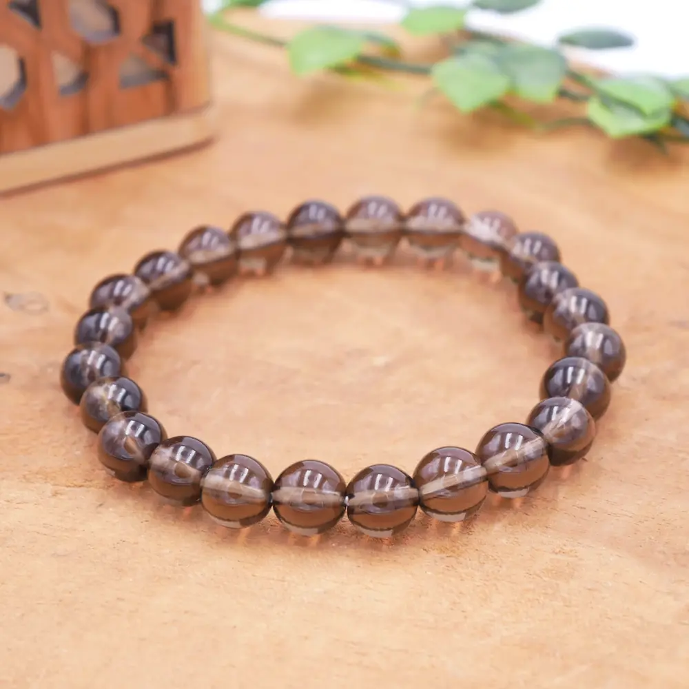 Photo Bracelet Quartz fumé en pierre naturelle, bijou fait main
