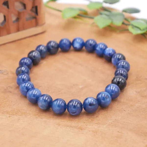 Photo Bracelet Cyanite bleue en pierre naturelle, bijou fait main