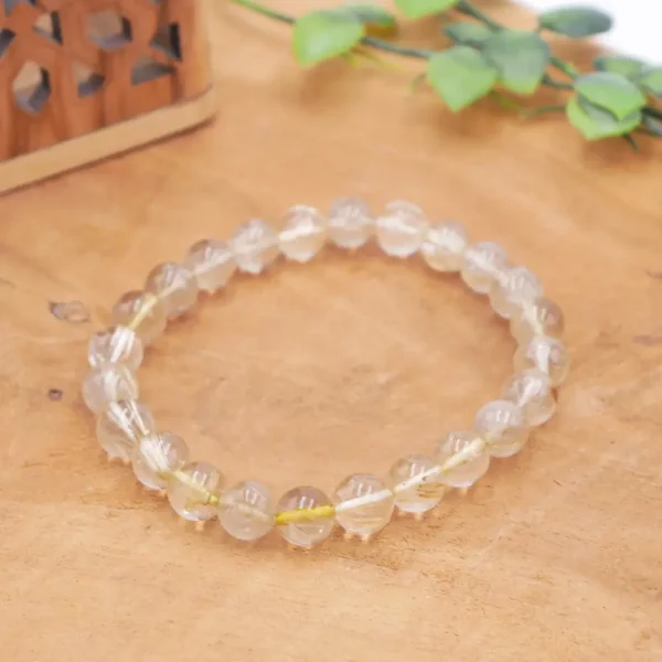 Photo Bracelet Quartz rutile en pierre naturelle, bijou fait main