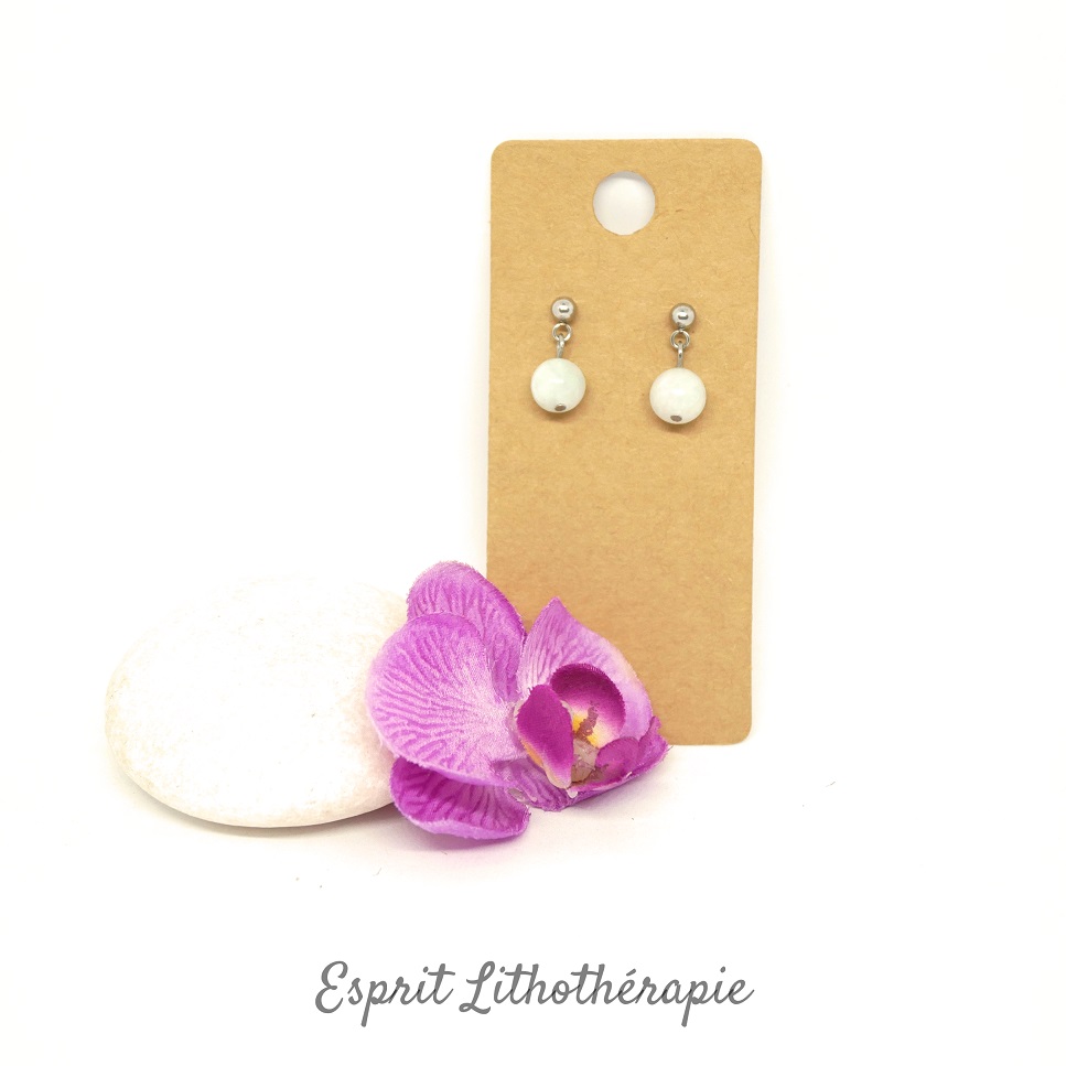 Photo Boucles d'oreilles Jade de Birmanie en pierre naturelle