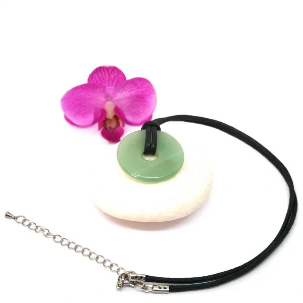 Photo Pendentif Donut Aventurine verte en pierre naturelle