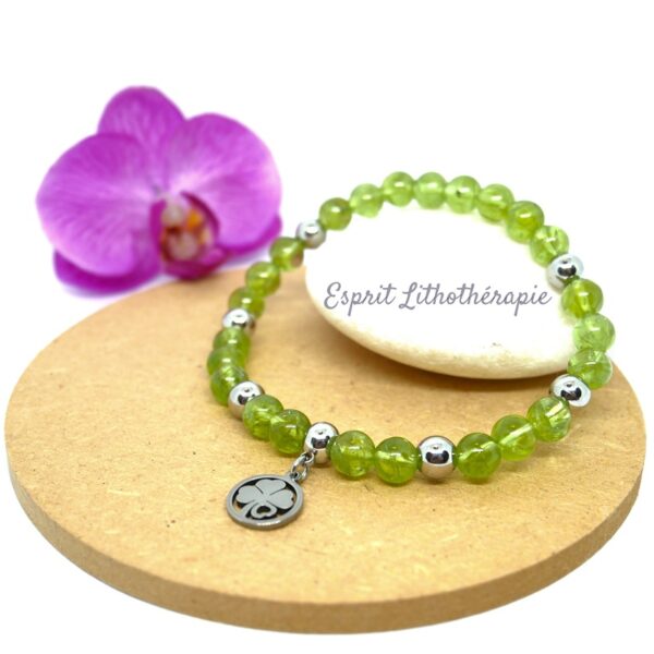 Photo Bracelet en Péridot en pierre naturelle, bijou fait main