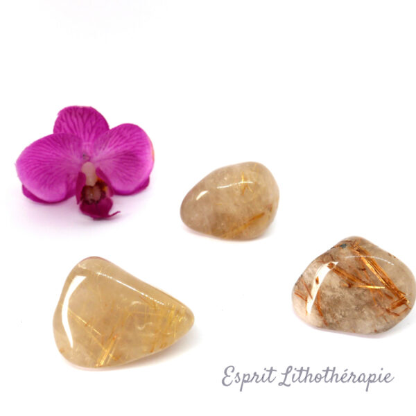 Photo Pierre roulée Quartz rutile en pierre naturelle