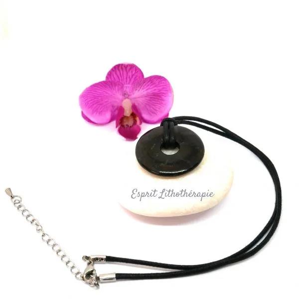 Photo Pendentif Donut Shungite en pierre naturelle