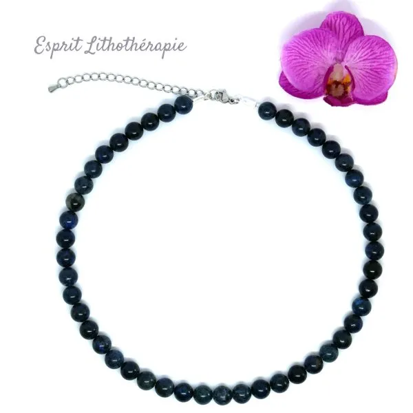 Photo Collier Sodalite en pierre naturelle, bijou fait main