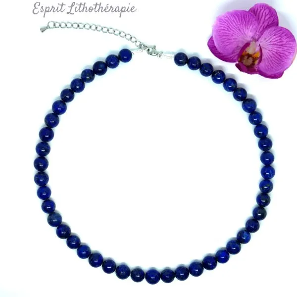 Photo Collier Lapis lazuli en pierre naturelle, bijou fait main