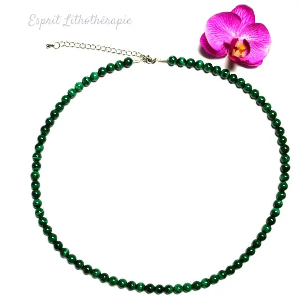 Photo Collier Malachite en pierre naturelle, bijou fait main