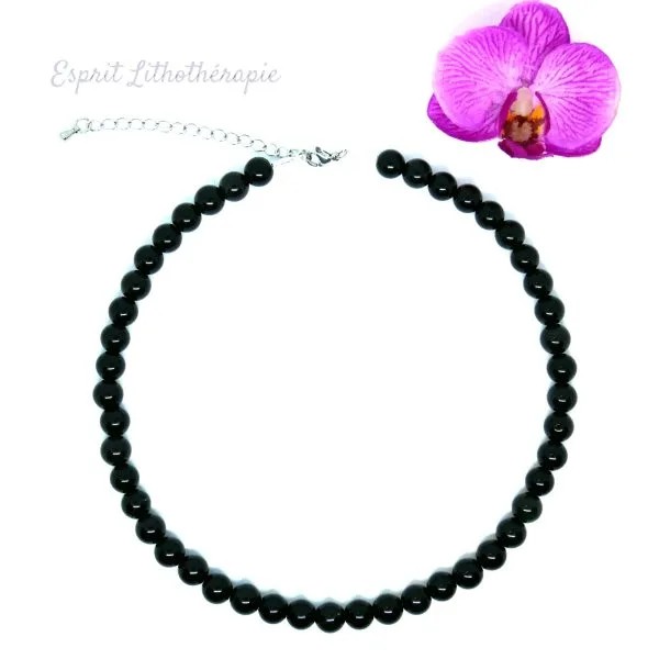 Photo Collier Obsidienne en pierre naturelle, bijou fait main
