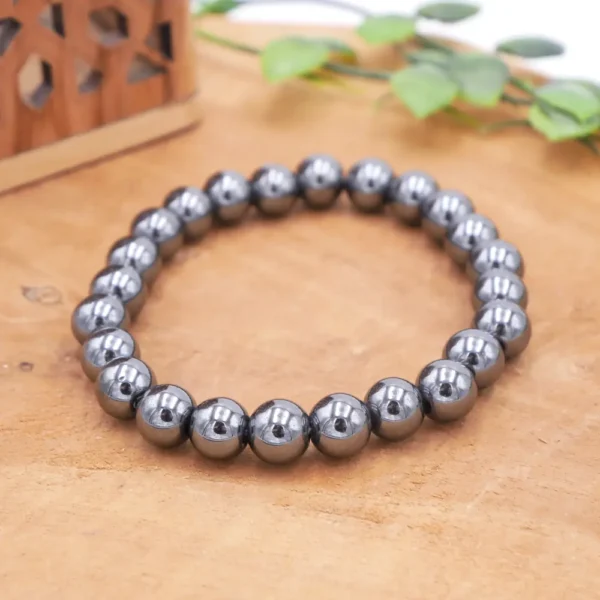 Photo Bracelet Hématite en pierre naturelle, bijou fait main