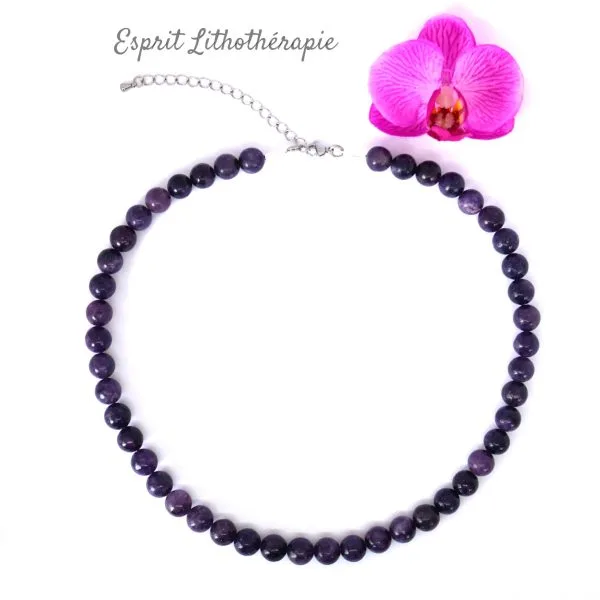 Photo Collier Améthyste en pierre naturelle, bijou fait main