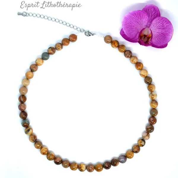 Photo Collier Jaspe Vénus en pierre naturelle, bijou fait main