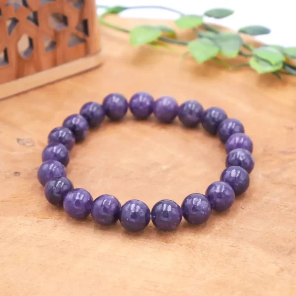 Photo Bracelet Lépidolite en pierre naturelle, bijou fait main