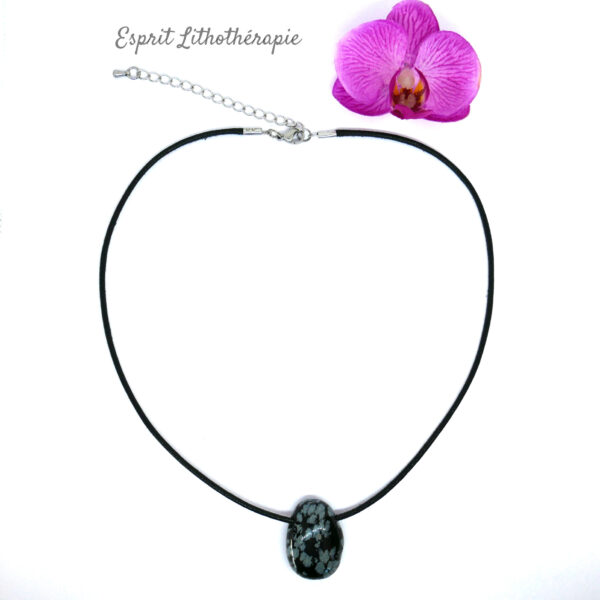 Pendentif Obsidienne flocon de neige