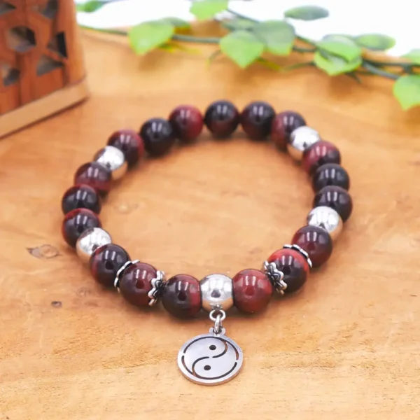 Photo Bracelet en Œil de Taureau en pierre naturelle, bijou fait main