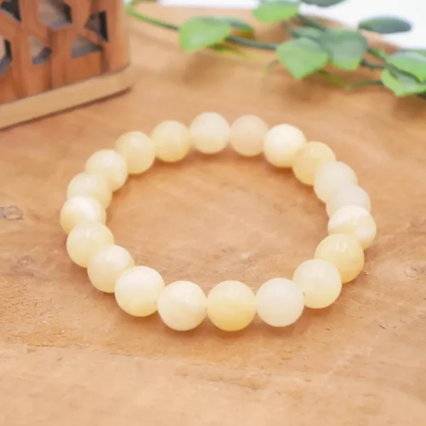 Photo Bracelet Calcite jaune en pierre naturelle, bijou fait main