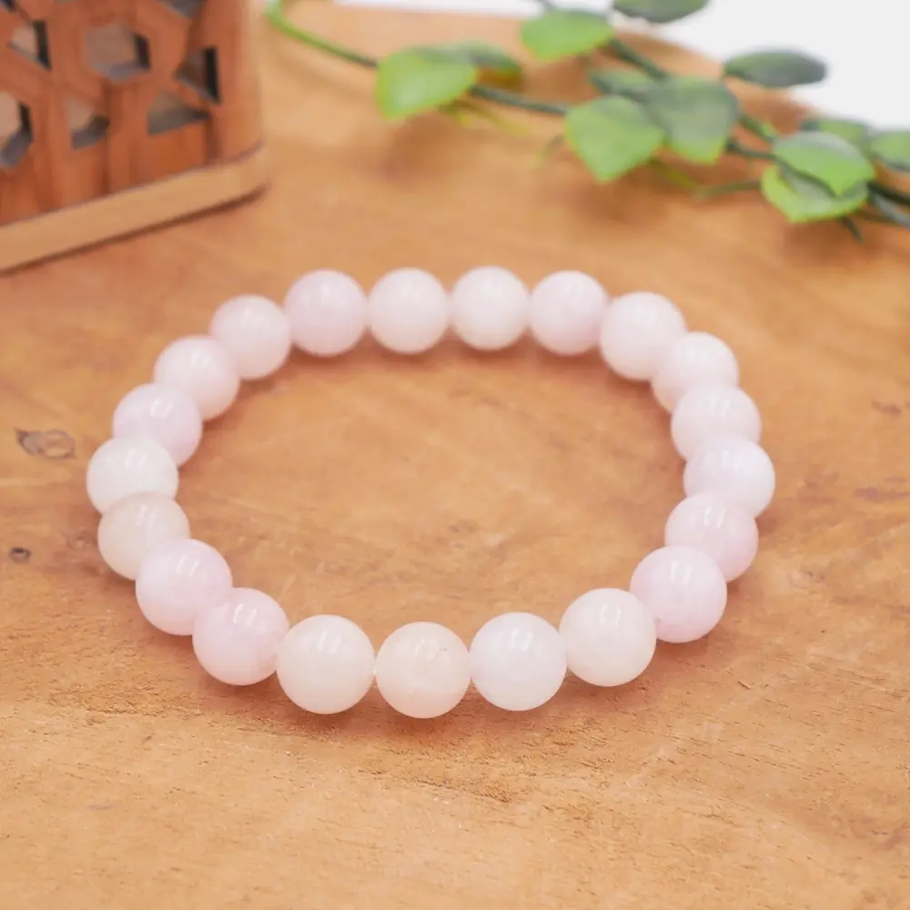 Photo Bracelet Morganite en pierre naturelle, bijou fait main