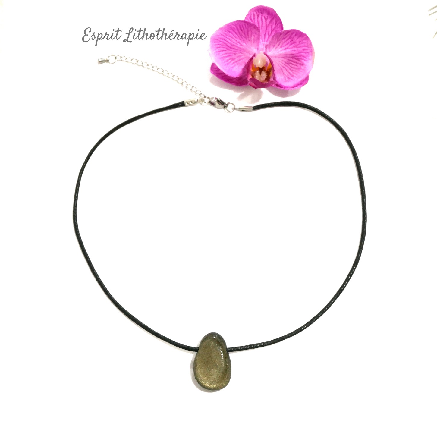 pendentif Obsidienne dorée