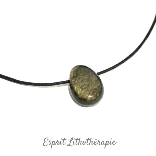 pendentif Obsidienne dorée