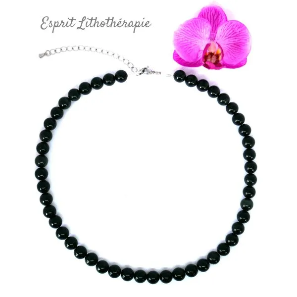 Photo Collier Obsidienne Oeil Céleste en pierre naturelle, bijou fait main