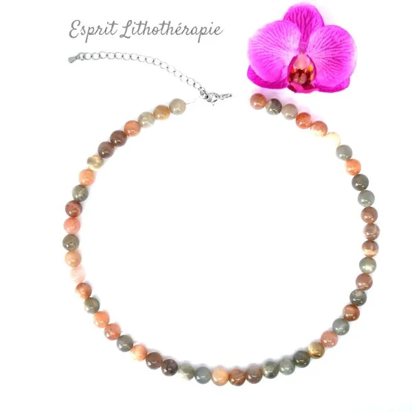 Photo Collier Pierre de lune en pierre naturelle, bijou fait main