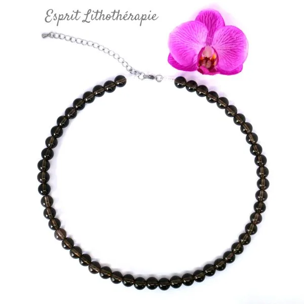 Photo Collier Quartz fumé en pierre naturelle, bijou fait main