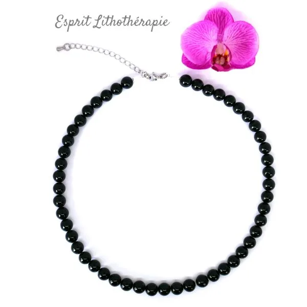 Photo Collier Tourmaline noire en pierre naturelle, bijou fait main