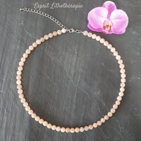 Photo Collier Pierre de soleil en pierre naturelle, bijou fait main
