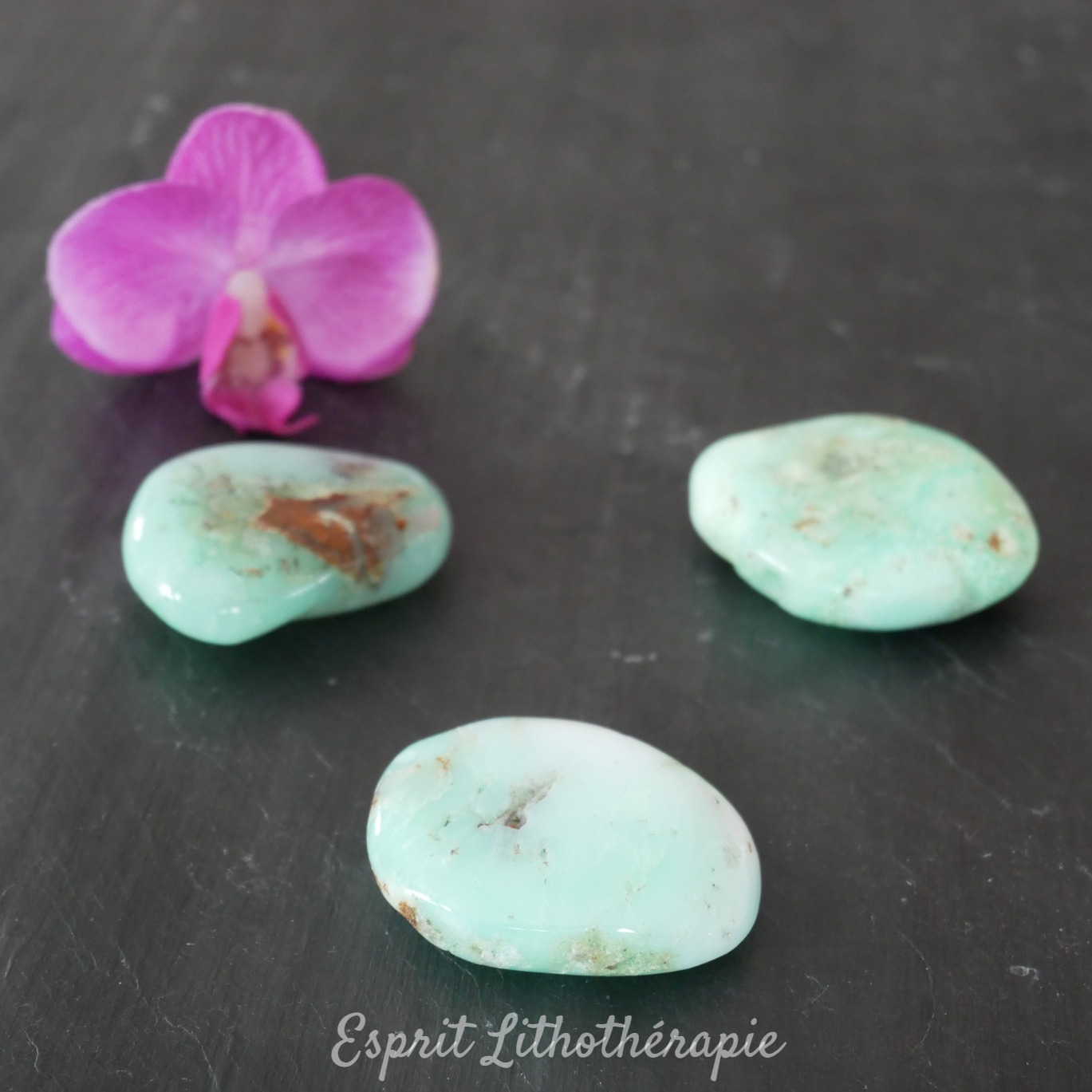 Galet Chakra Chrysoprase dos